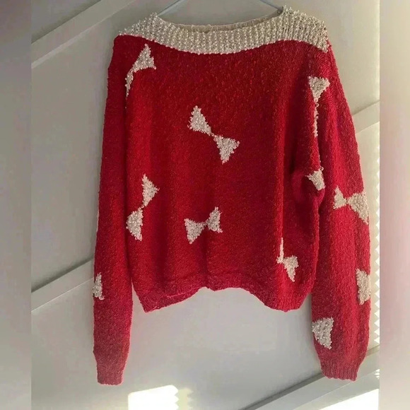 Vintage Red Pearl Studded Sweater size L - Picture 1 of 6